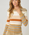 Color Block Striped Sweater Top