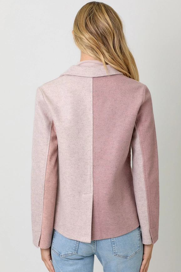 Color Blocked Sport Coat Winter Rose-Coat-Mystree-S-Winter Rose-Urbanheer