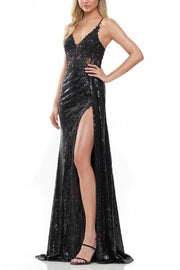 Colors Dress Sequin Fit and Flare Gown-0