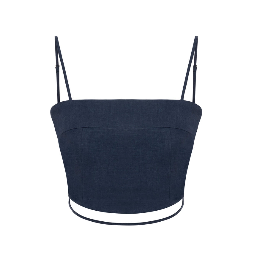 Come Rain or Shine Linen Blouse-Blouse-Dor Raw Luxury-S-Night Blue-Urbanheer