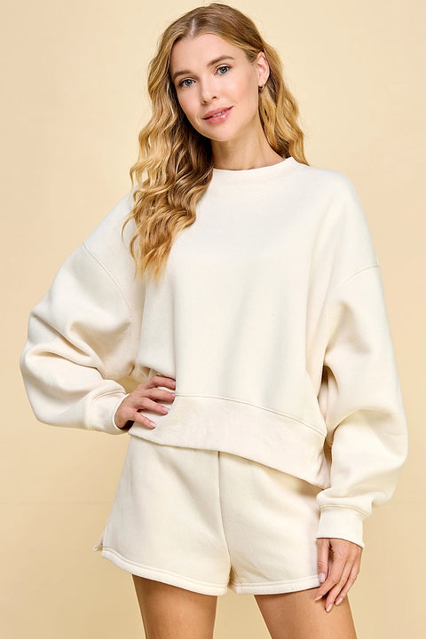 Comfort Dropped Shoulder Sweatshirt - Cream