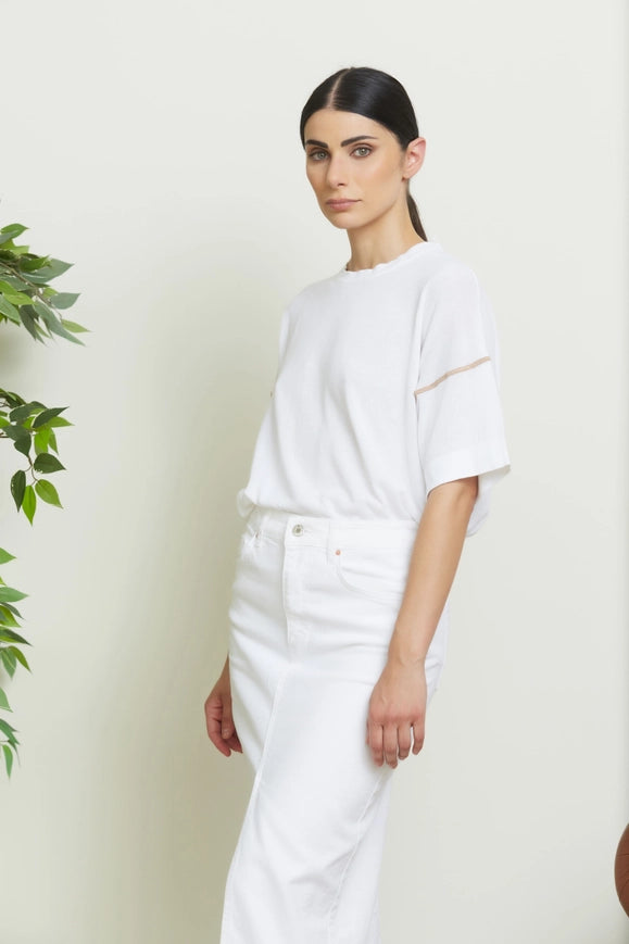 Comfort Fit Short Sleeve Crewneck With Lurex - Emily-Top-Tenné-S-Urbanheer