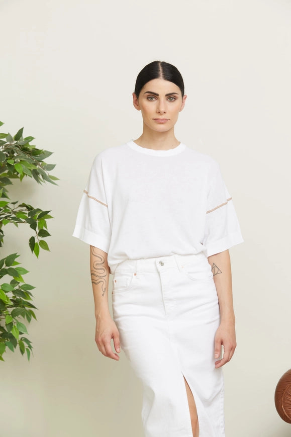 Comfort Fit Short Sleeve Crewneck With Lurex - Emily-Top-Tenné-S-Urbanheer