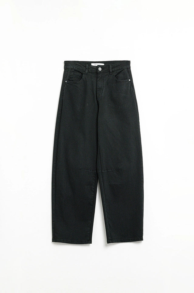 Comfortable Stretch Jeans with Barrel Leg in Black-Jeans-Q2-XS-BLACK-Urbanheer