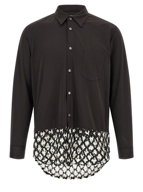 Comme Des Garçons Homme Plus Bicolor Mesh Insert Shirt
