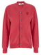 Comme Des Garçons Play Double Red Emblem Cardigan