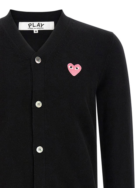 Comme Des Garçons Play Wool Cardigan With Heart Patch