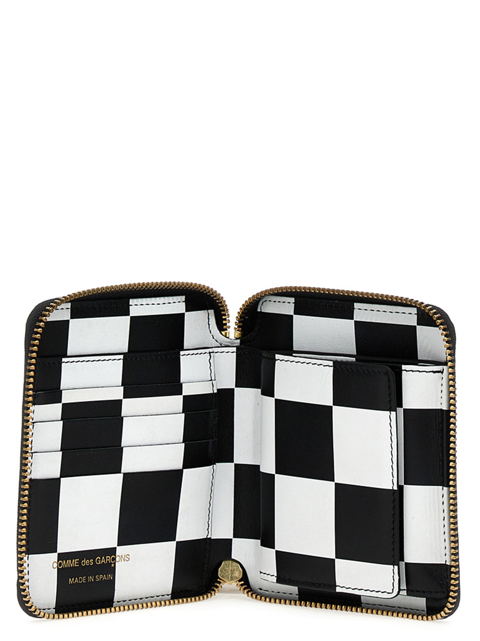 Comme Des Garcons Wallet Check Print Wallet