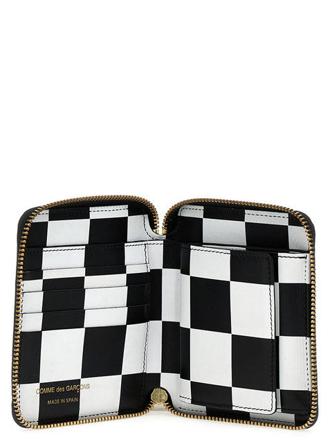 Comme Des Garcons Wallet Check Print Wallet