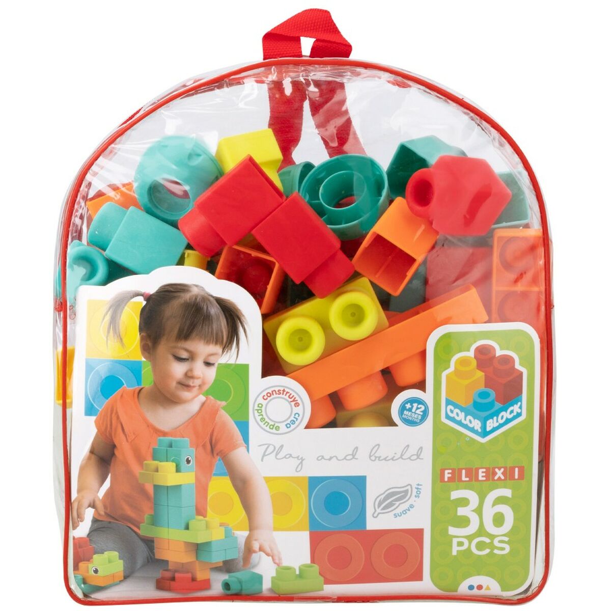 Construction set Color Block Bag 36 Pieces (6 Units)-Toys and games-Color Block-Urbanheer