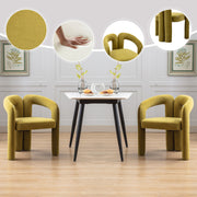 Contemporary Designed Velvet Fabric Upholstered Accent/Dining Chair /Barrel Side Chairs Kitchen Armchair for Living Room set of 2 (Olive Velvet)