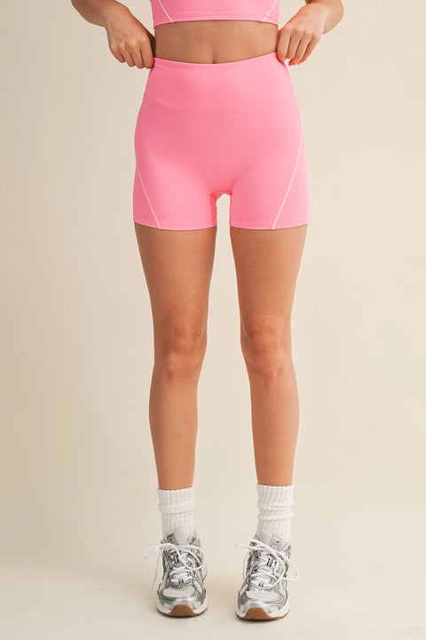 Contour Biker Shorts - Hot Pink