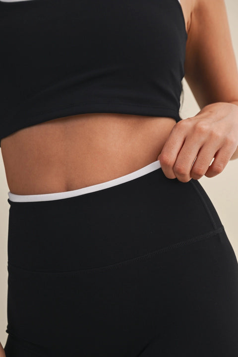 Contrast Binding Biker Shorts
