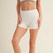 Contrast Binding Biker Shorts - Cream
