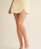 Contrast Binding Skort with Slit - Lemon