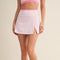 Contrast Binding Skort with Slit - Pink