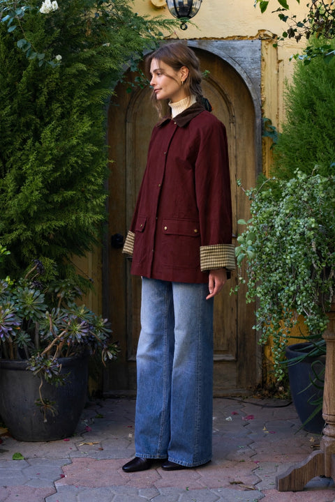 Contrast Collar Barn Coat