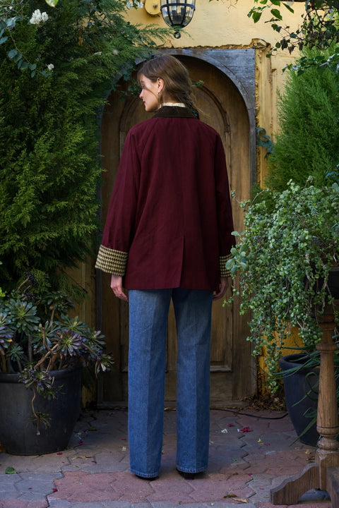 Contrast Collar Barn Coat