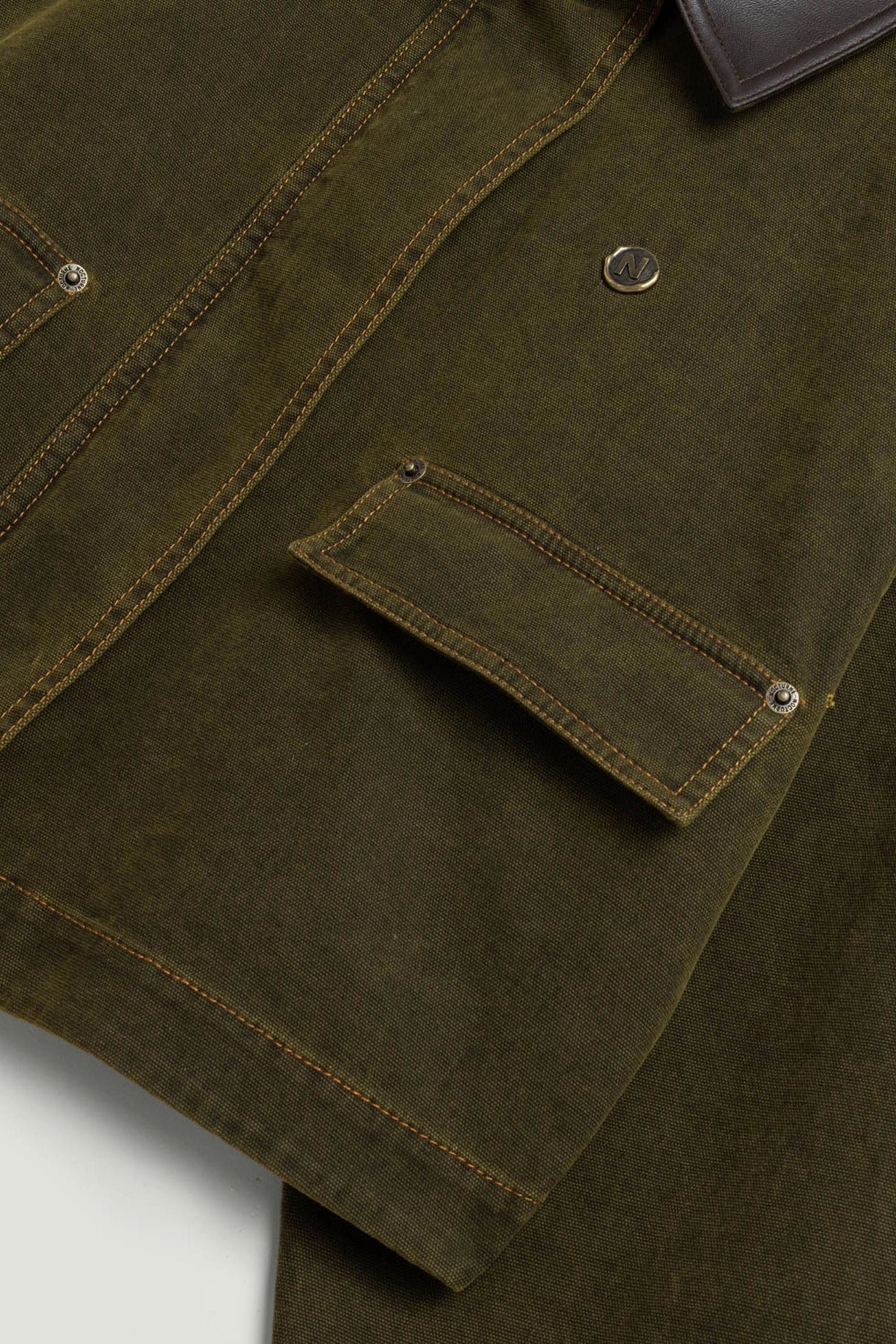 Contrast Collar Utility Cropped Jacket