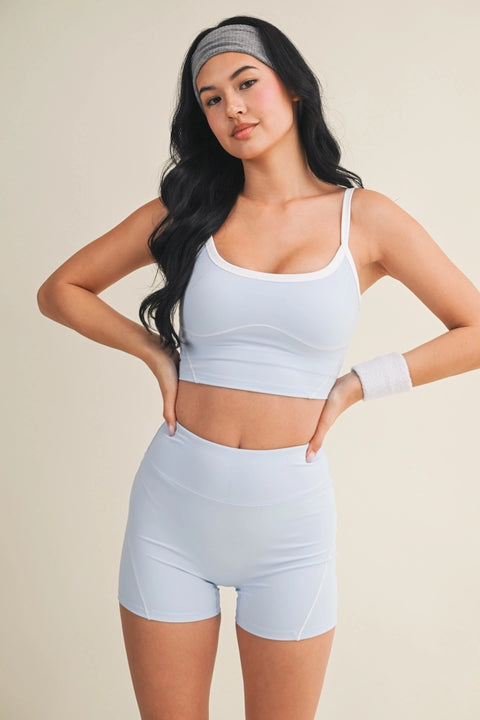 Contrast Contour Top - Blue