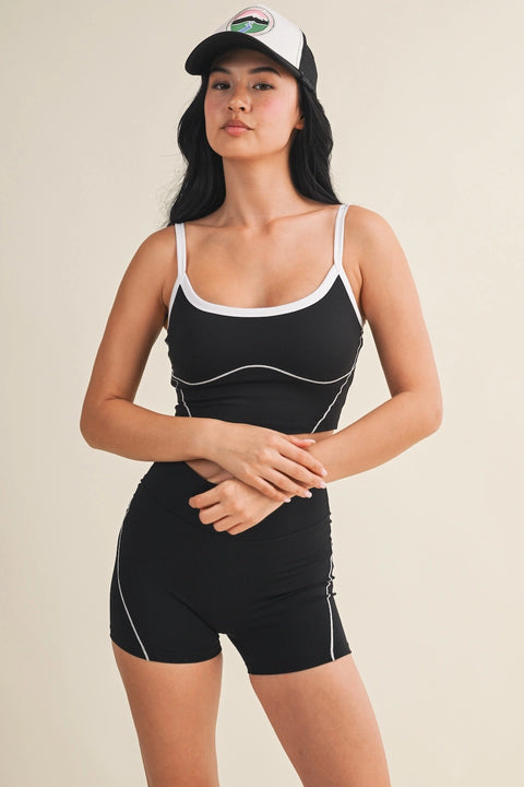 Contrast Contour Top - Black