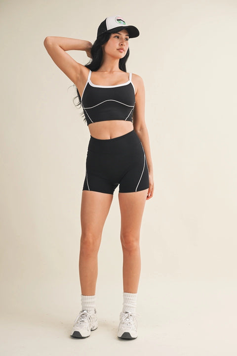 Contrast Contour Top - Black