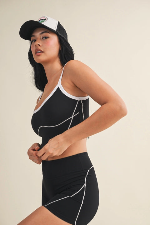Contrast Contour Top - Black