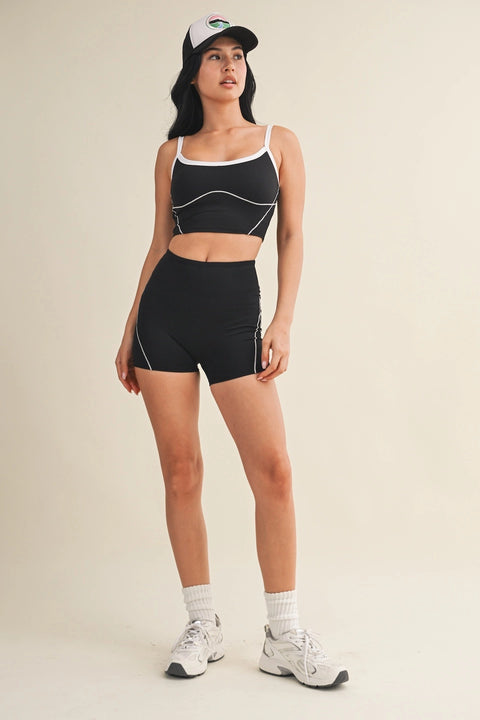 Contrast Contour Top - Black