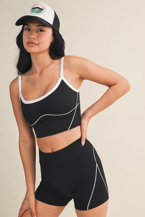 Contrast Contour Top - Black