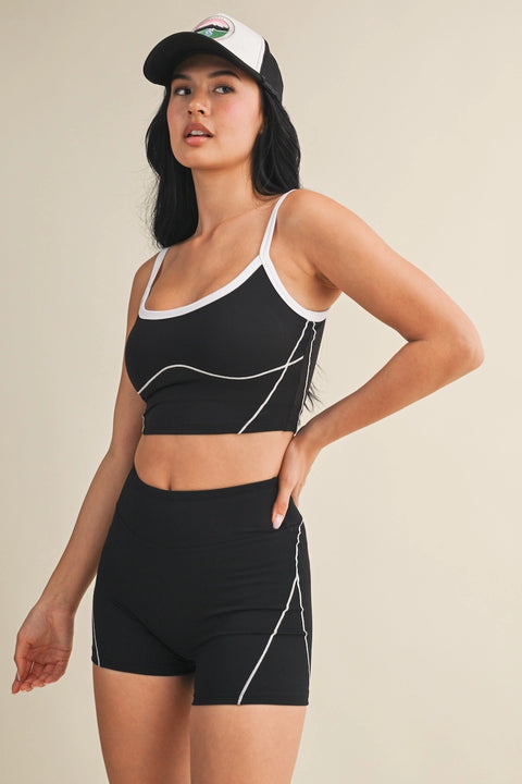 Contrast Contour Top - Black