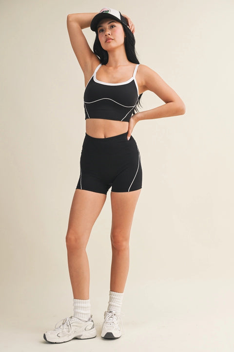 Contrast Contour Top - Black