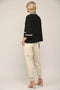 Contrast Lurex Yarn Mock Neck Sweater BLACK/GOLD-Sweater-FATE-S-Urbanheer