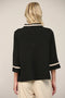 Contrast Lurex Yarn Mock Neck Sweater BLACK/GOLD-Sweater-FATE-S-Urbanheer