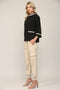 Contrast Lurex Yarn Mock Neck Sweater BLACK/GOLD-Sweater-FATE-S-Urbanheer