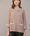 Contrast Lurex Yarn Mock Neck Sweater COCOA / BLUSH-Sweater-FATE-S-Urbanheer