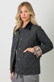Contrast Quilted Jacket Black-Jacket-Mystree-S-Black-Urbanheer