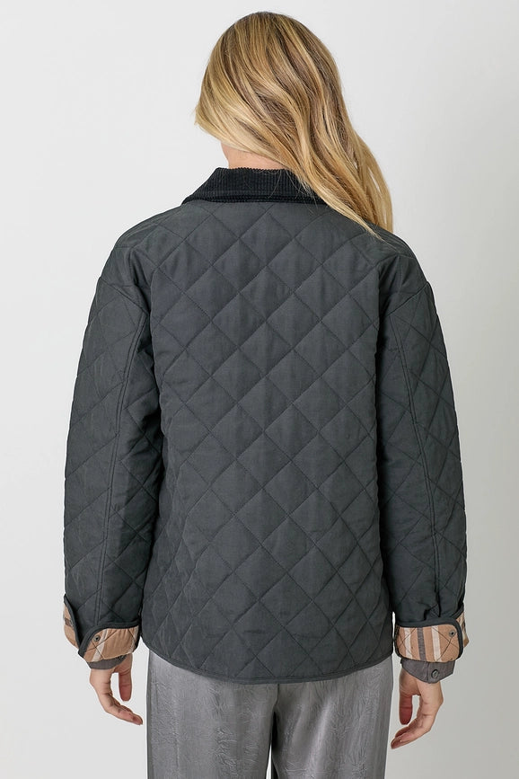 Contrast Quilted Jacket Black-Jacket-Mystree-S-Black-Urbanheer