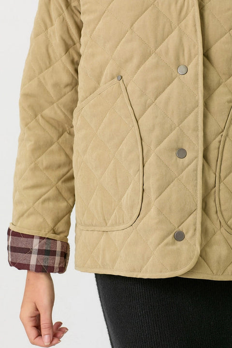 Contrast Quilted Jacket Latte-Jacket-Mystree-S-Latte-Urbanheer