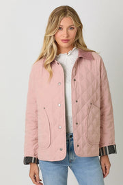 Contrast Quilted Jacket Rose Vanilla-Jacket-Mystree-S-Rose Vanilla-Urbanheer