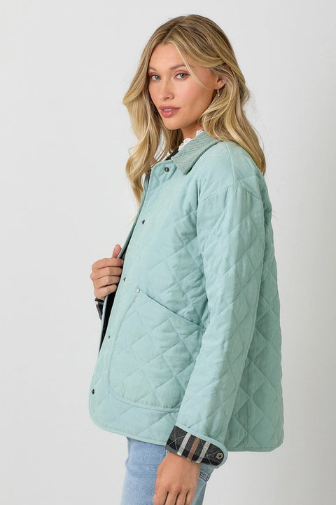 Contrast Quilted Jacket Soft Blue-Jacket-Mystree-S-Soft Blue-Urbanheer