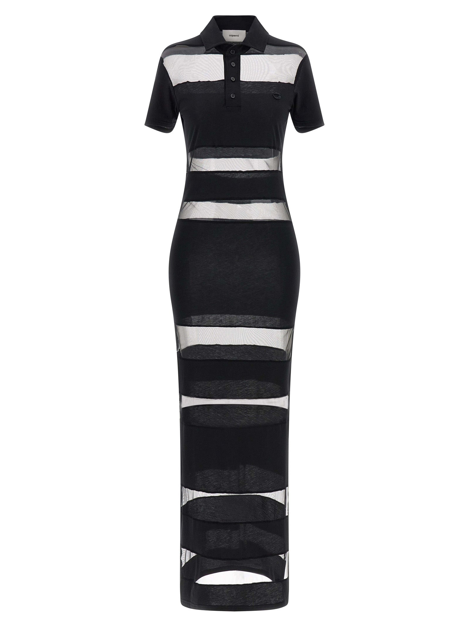 Coperni Striped Sheer Polo Dress