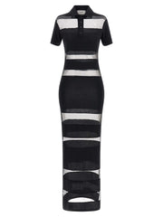 Coperni Striped Sheer Polo Dress