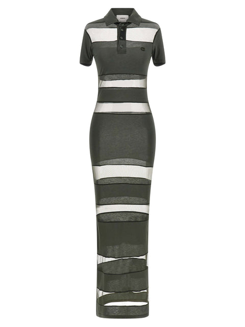Coperni Striped Sheer Polo Dress