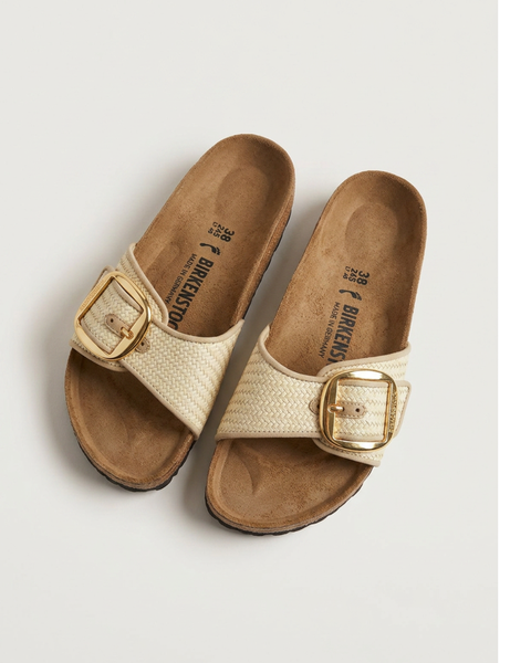 Madrid Big Buckle Raffia Sandals