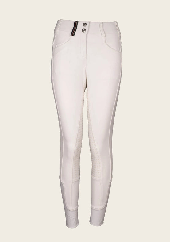 Coquet High Waist Full Seat White Bamboo Breeches-Breeches-Espoir Equestrian-38-Urbanheer