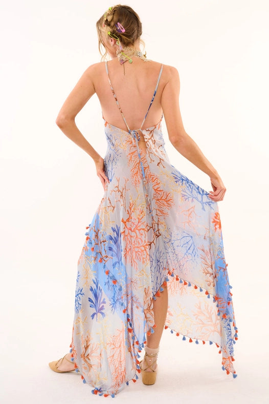 Coral Fields Dress-Dress-Aratta-XS-Blue/Coral-Urbanheer