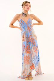 Coral Fields Dress-Dress-Aratta-XS-Blue/Coral-Urbanheer