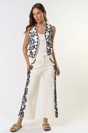 Cord Detailed Denim Pant-Pant-Lalavon-S-IVORY-Urbanheer
