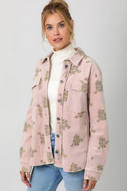 Corduroy Embroidery Jacket-Jacket-Mystree-S-Washed Almond-Urbanheer