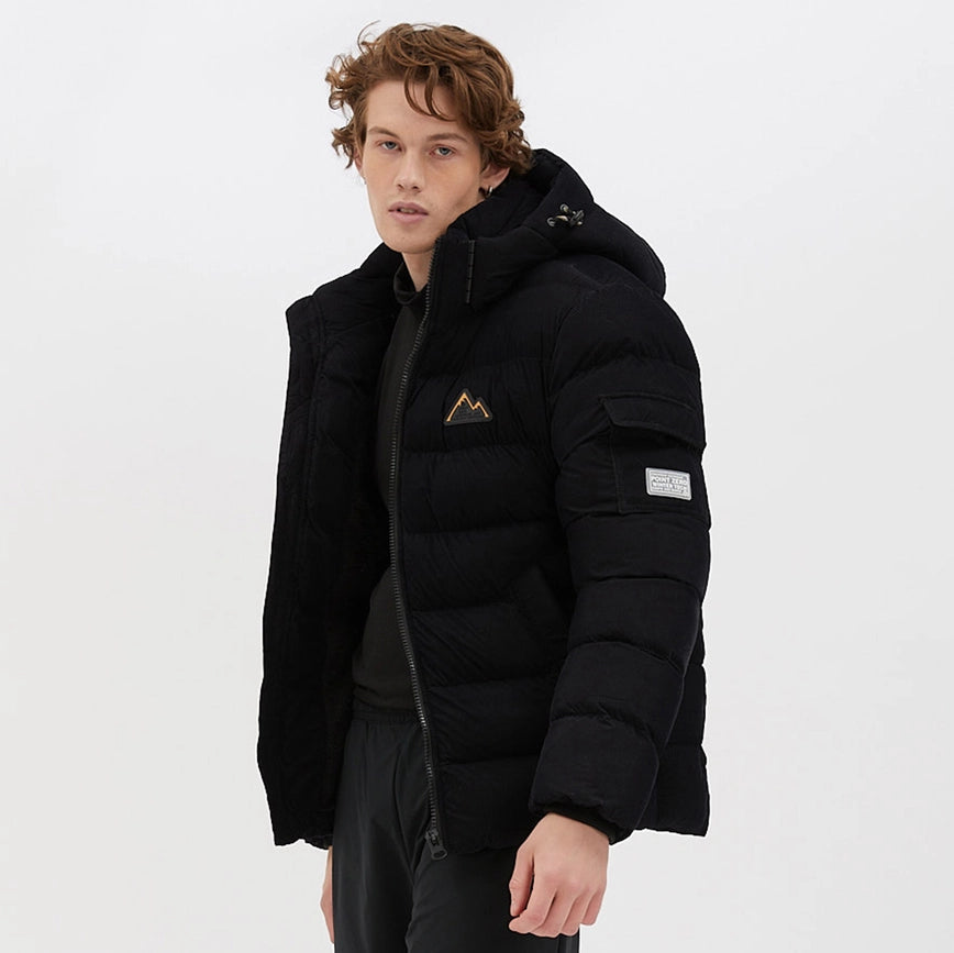 Corduroy Puffer Jacket-Puffer Jacket-Point Zero-S-Charcoal-Urbanheer